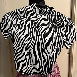 Shein open back shirt
